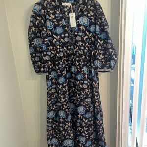 Bindu Navy Floral Dress